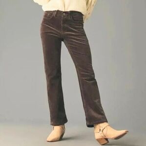 Pilcro Brown Corduroy Ya Ya Crop Flare Pants, Size 29
